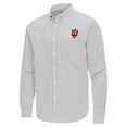 thumbnail image 2 of Men's Antigua Gray Indiana Hoosiers Ellis Woven Tri-Blend Long Sleeve Button-Down Shirt, 2 of 3