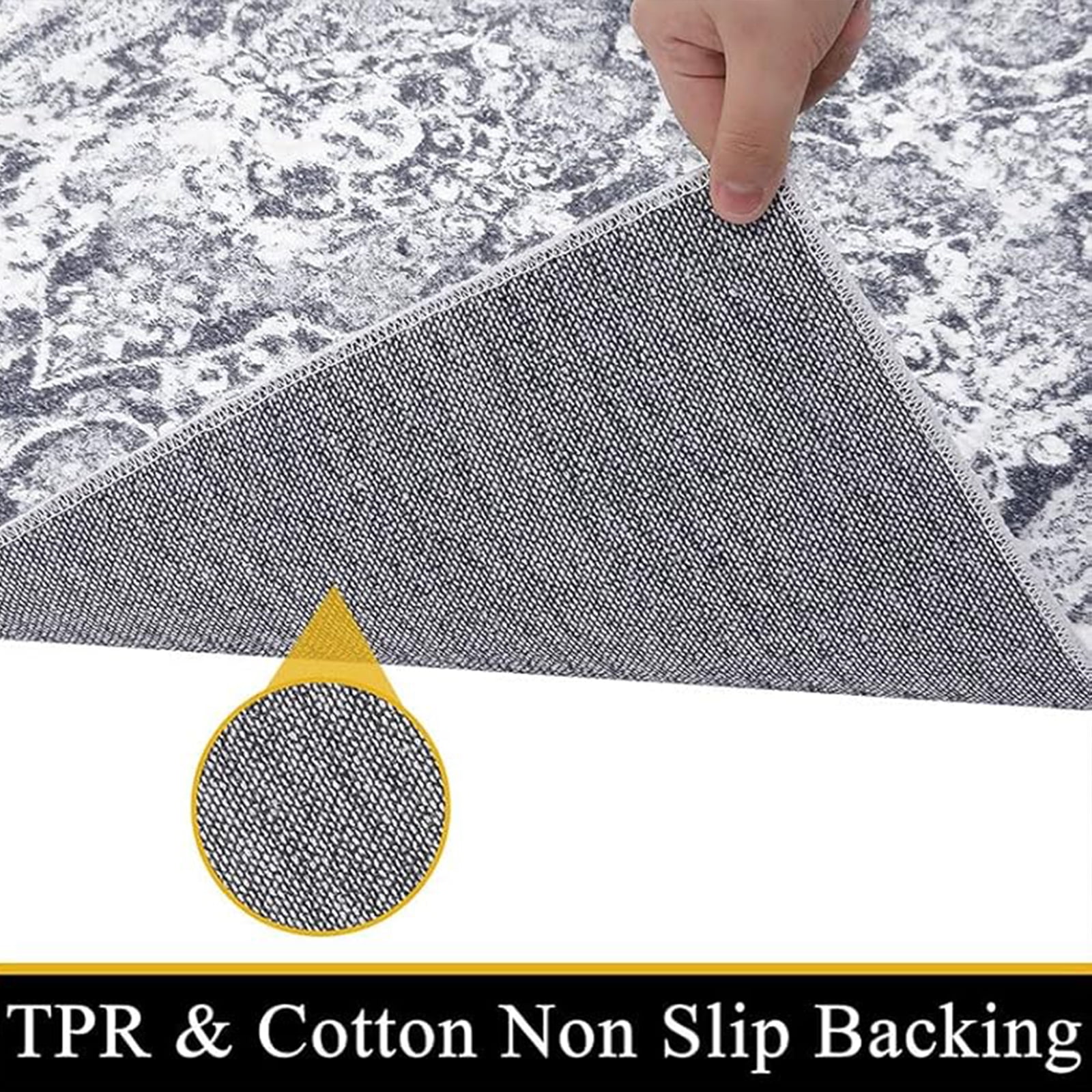 Ileading 2' x 6' Boho Runner Rug, Non Slip Washable Shaggy Soft Carpet Area Rug for Hallways Entryway Bedroom