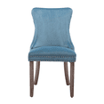 thumbnail image 5 of Tcbosik Button Tufted Dining Chairs Set of 2, Velvet Upholstered Fabric Kitchen Chair, Accent Chair with Padded Seat and Solid Wood Legs, Light Blue, 5 of 9