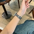thumbnail image 2 of Band Compatible with Apple Watch 42/44/45/46/49mm, British Style Woolen PU Leather Stylish Plaid PU Leather Replacement Strap for iWatch Series 10 9 8 7 6 5 4 3 2 1 Ultra 1&2 SE,Brown/Black, 2 of 12