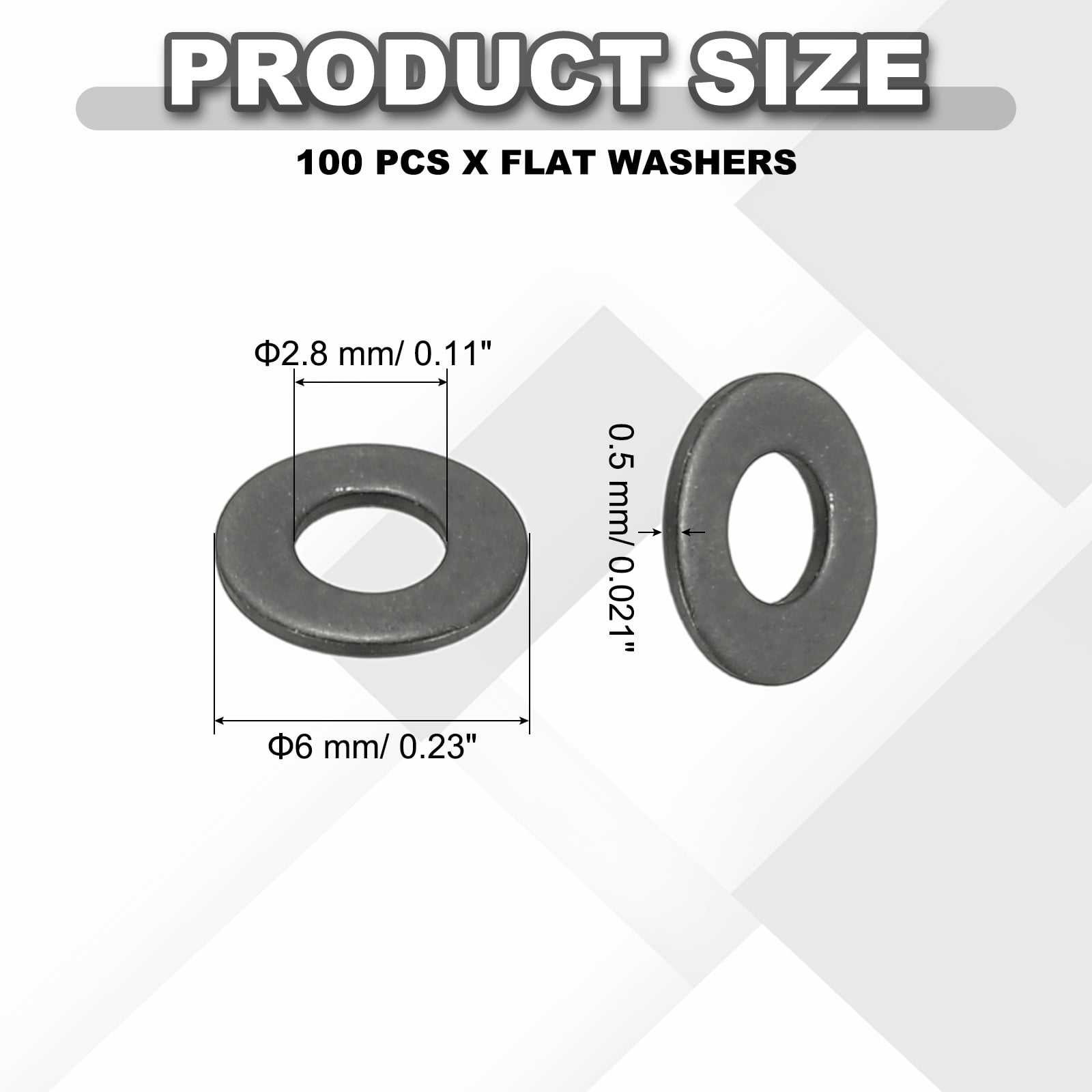Uxcell Flat Washers 304 Stainless Steel Metal Metric Washers