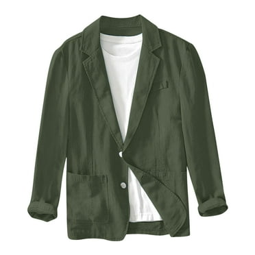 cllios Blazers for Men, Mens Casual Cotton Blazer Suit Jacket Two Button Slim Fit Lightweight Business Daily Sport Coats