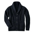 thumbnail image 3 of Lovskoo Mens Cardigan Sweater Winter Trendy Slim Solid Color Sweater Single Button Casual Knit Tops Coat Dark Blue, 3 of 6