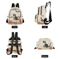 thumbnail image 4 of FORMRS Mini Backpack Purse for Women Quilted Travel Daypack Casual Shoulder Bag, Gray Cartoon Halloween Cat, 4 of 7
