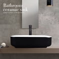 thumbnail image 5 of FULLWATT Ceramic Bathroom Vessel Sink with Faucet Combo with Overflow Bowl Square Basin Black and White, 5 of 10