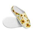 thumbnail image 3 of Daiia European-style Pattern Sunflower A Print Women’s Fuzzy Slippers Memory Foam Lightweight House Shoes Cozy Loafer Flannel House Shoes-46/47, 3 of 7