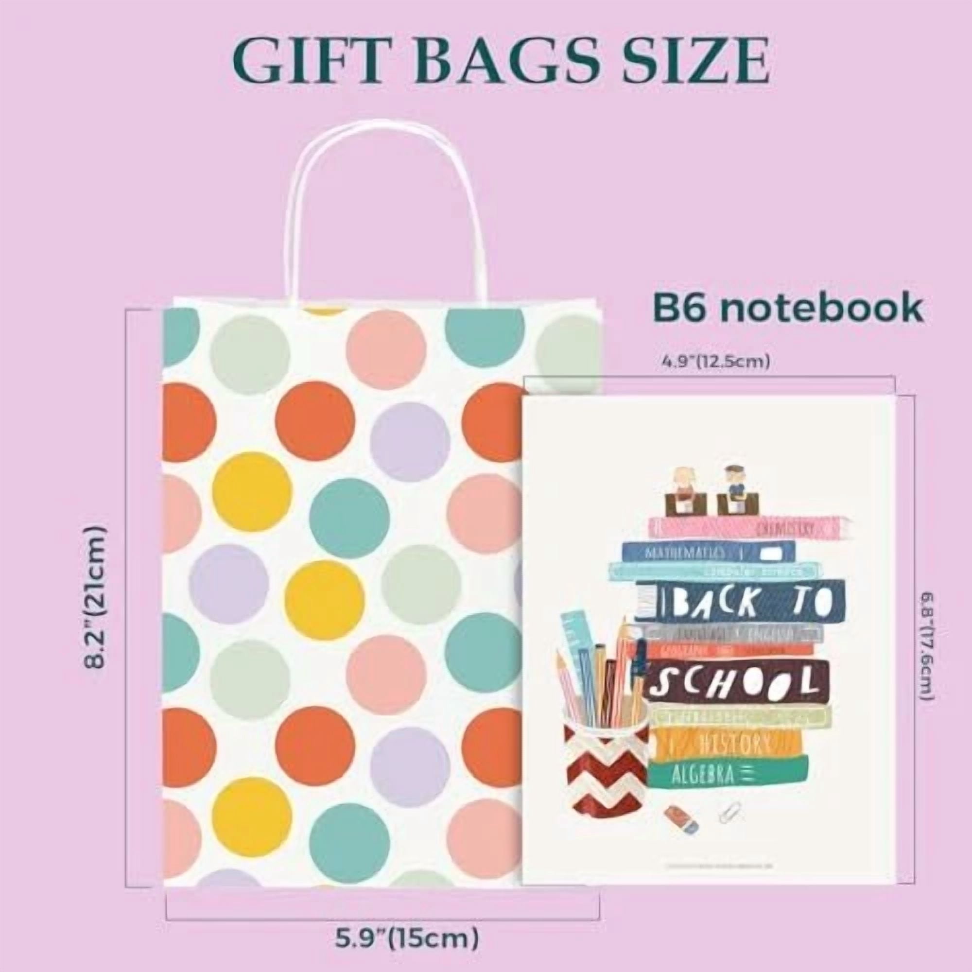 BUTTERFLY- Gift Bags 15 Pcs 5.9X3.1X8.2 Paper Bags With Handles Bulk,Party Polka Dot