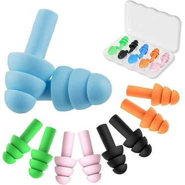 Sleep Earplugs, 5 Pairs of Reusable Silicone Ear Plugs for Sleeping Noise Cancelling, with EarPlug Case