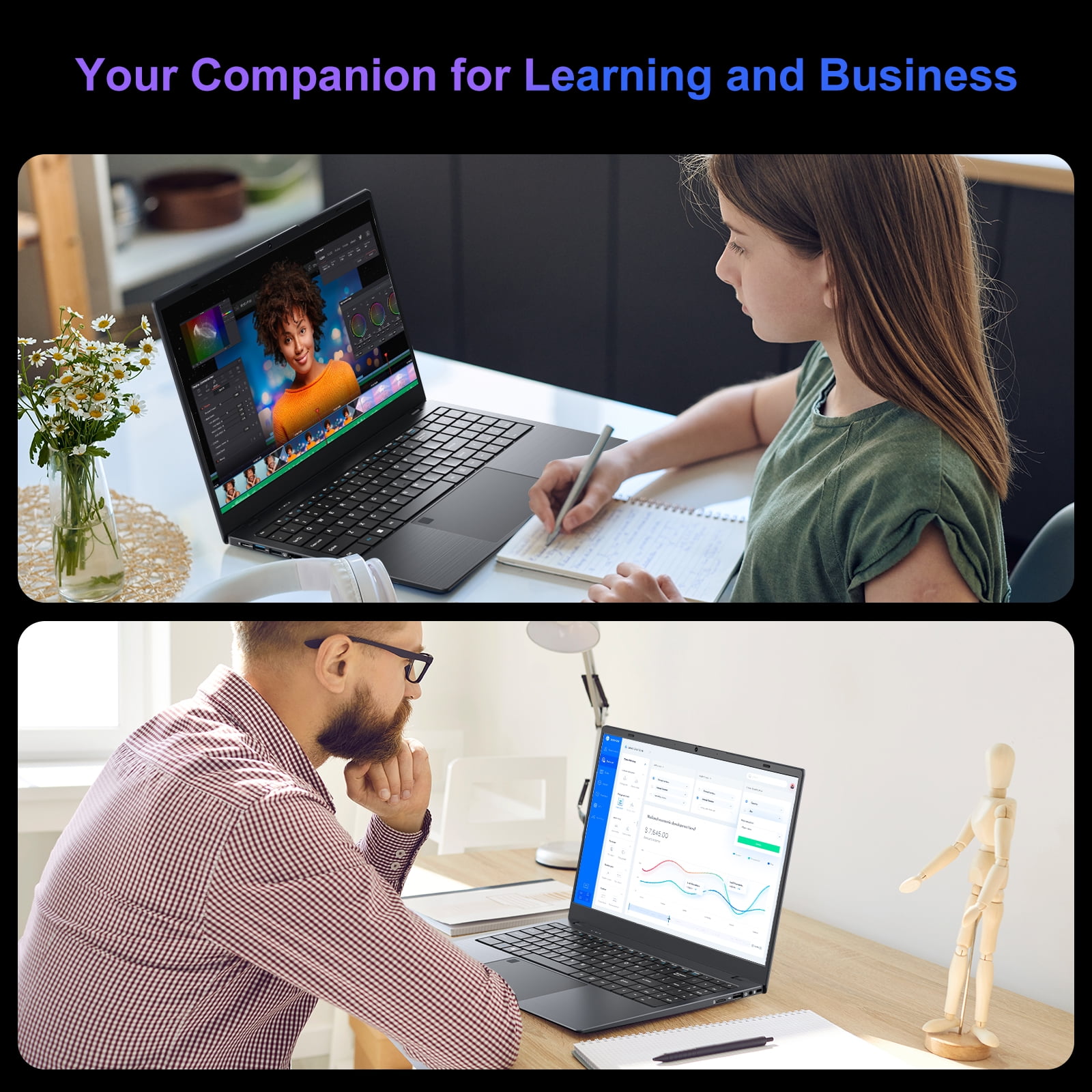 Akocrsiy 15.6 Laptop, 12GB RAM, 512GB SSD, Intel Alder Lake N95