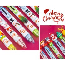 Gel Pens Ballpoint Pens 6 Color Christmas Ballpoint Pen Retractable Christmas Pattern Ballpoint Pen Cute Pen Color Multifunction Marker for Journaling Note Taking Writing 2ML