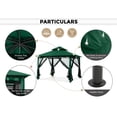 thumbnail image 3 of MASTERCANOPY 9 x 9ft Patio Gazebo with Double Roof and Mesh Walls, Forest Green, 3 of 8