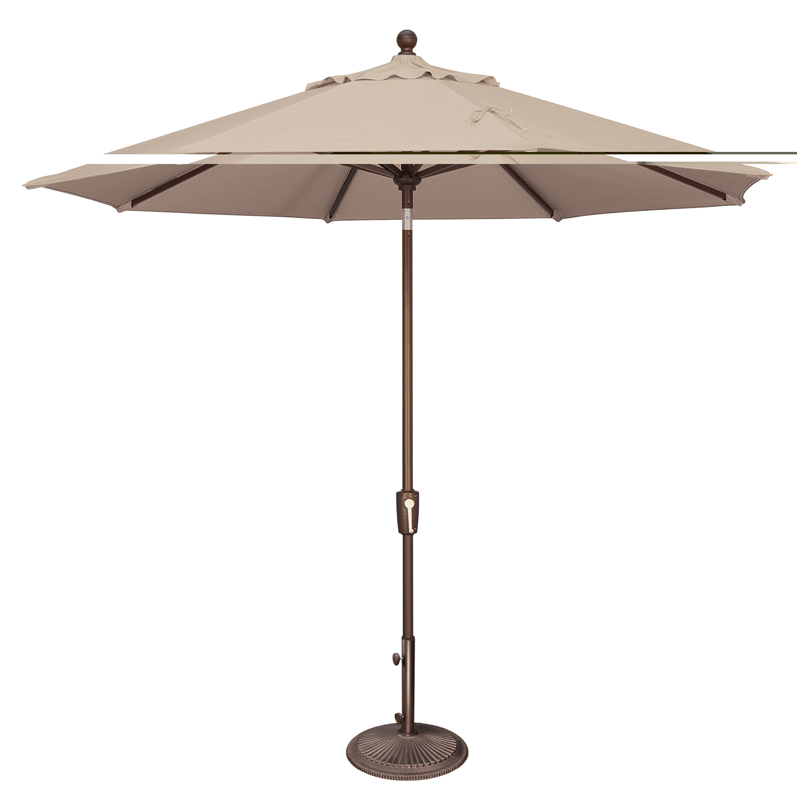 Beige, variant on Simply Shade Catalina 108" Octagon Push Button Tilt Umbrella - Bronze/Really Red