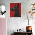 thumbnail image 3 of Sikiie Black Dog Red Background Print Canvas Decorative Hanging Painting, Anti-shrinkage Hanging Frame, Suitable for Home, Office Wall Decorations, 3 of 6