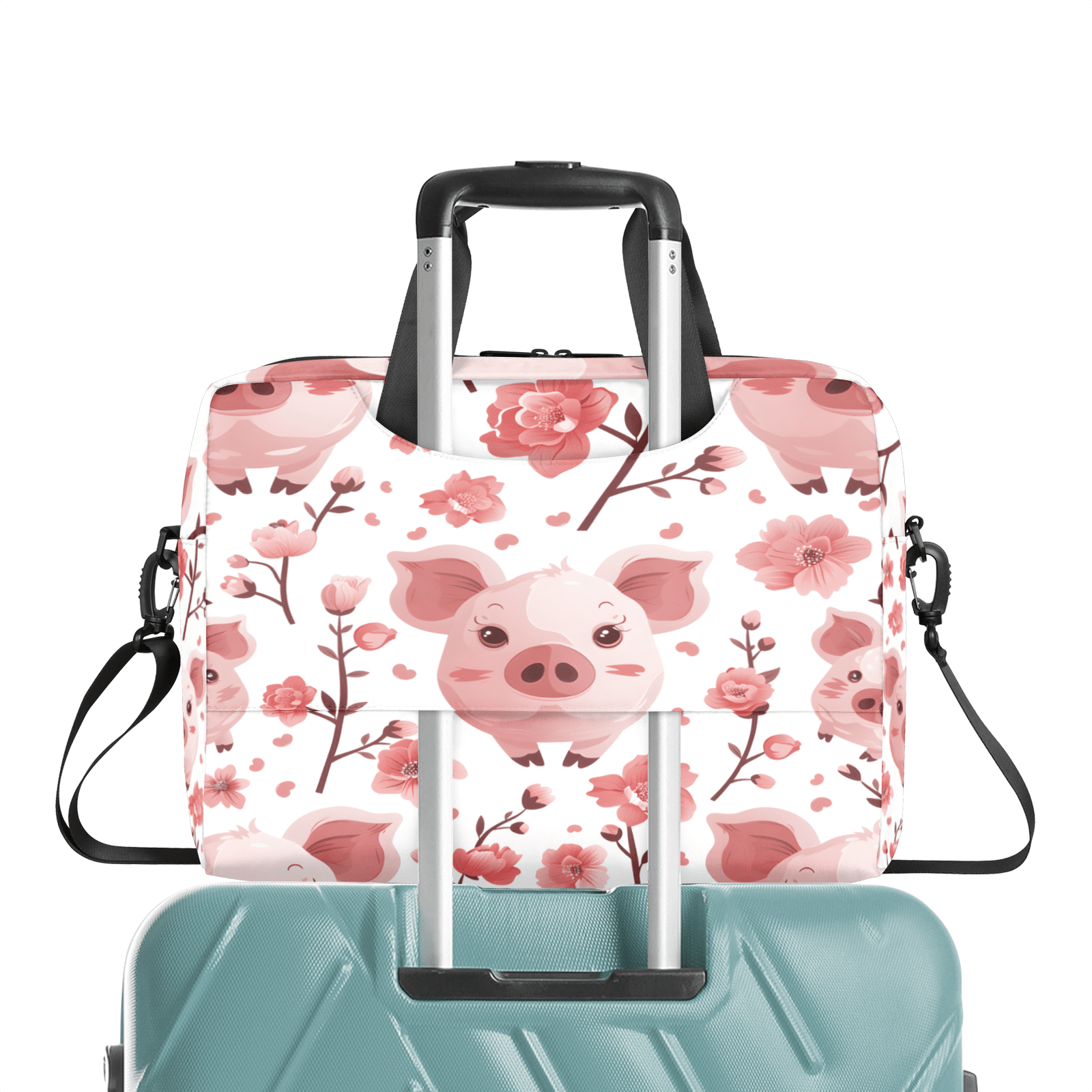 Herdesigns Pig Laptop Bag for Women Men, Computer Case Briefcase Messenger Bags, 15-15.6 inch Laptop Sleeve Shoulder Bag
