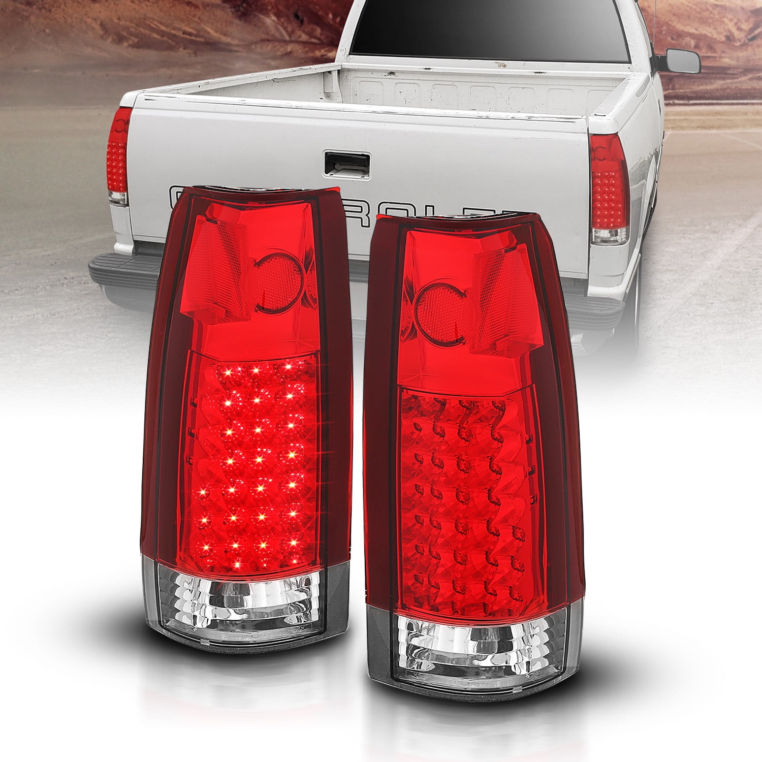 AmeriLite Red LED Tail Lights G2 for Chevy Full Size - Passenger and Driver Side