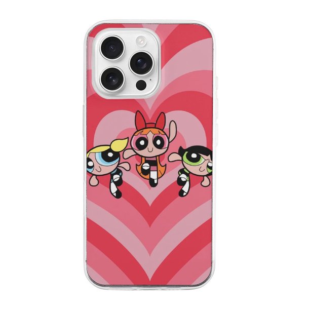 Funda de TPU de Las Chicas Superpoderosas para iPhone 16 Pro: ultrafina, a prueba de golpes, antiamarilleo, resistente a arañazos, compatible con carga inalámbrica, agarre mejorado, estilo