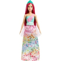 Barbie Dreamtopia Royal Doll with Dark-Pink Hair Wearing Removable Skirt, Shoes & Headband