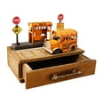 thumbnail image 2 of Siruishop Vanity Storage Box Container Jewelry Organization Wood Desk Organizer Drawer School Bus, 2 of 7
