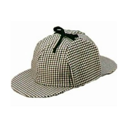 Jacobson Hat Company Men's Sherlock Holmes Cotton Cap, Black/White, Adult