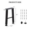 thumbnail image 3 of QinaQin Patas metálicas en forma de X para mesa de centro, altura de 40.6 cm, acero resistente en color negro, juego de 2 para proyectos DIY de mesa lateral o banco, 3 of 7