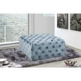 thumbnail image 4 of Meridian Furniture Ariel Button Sky Blue Velvet Ottoman and Bench, 4 of 4