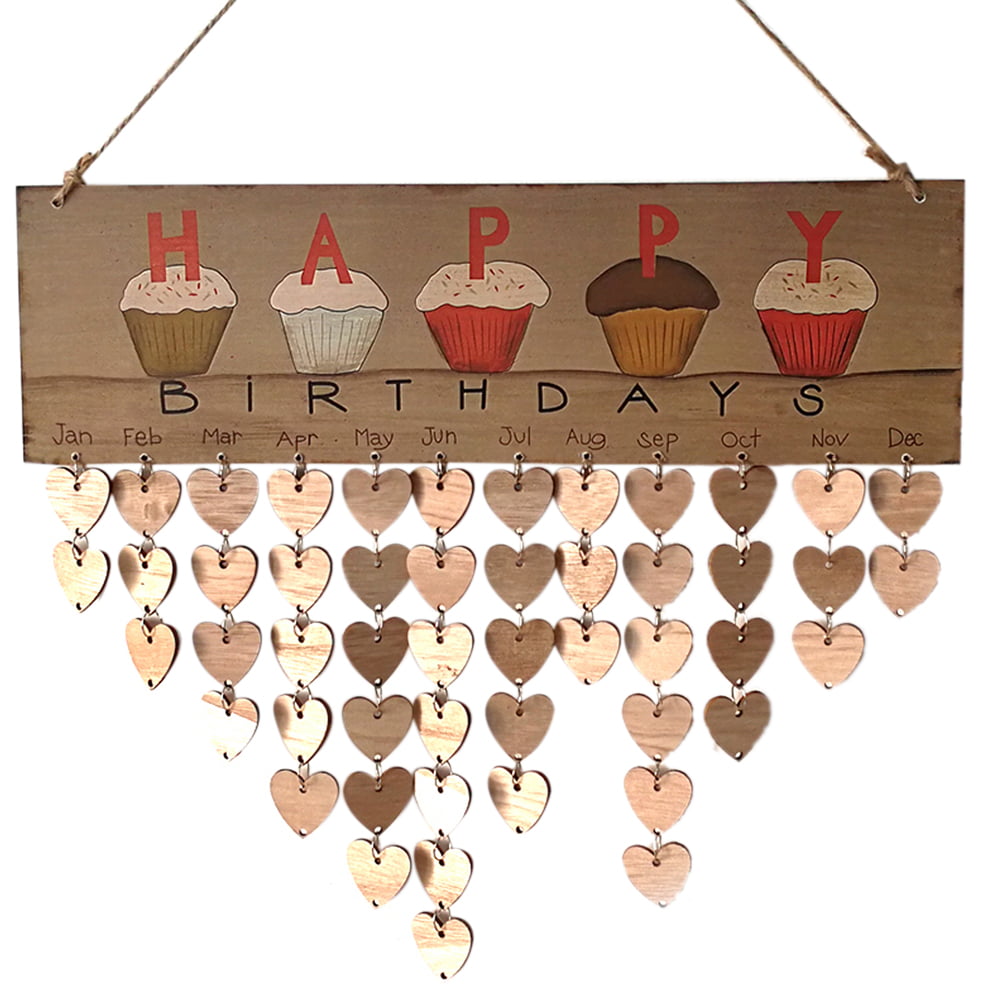 Wooden Calendar Board Sign Family Celebration and Birthday ...