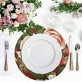 thumbnail image 4 of Ryvnso Luxury Roses Flower Round Plate Mats Dining Table Placemat Set of 4 for Holiday Decoration, 4 of 7
