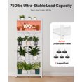 thumbnail image 4 of KFFKFF 5-Tier Foldable Storage Shelf, 28 W x 15 D x 64 H Inch Metal Rack Shelving Unit, Durable Organizer with Wheels & Hooks for Pantry, Kitchen, Garage, Basement, White, 4 of 9