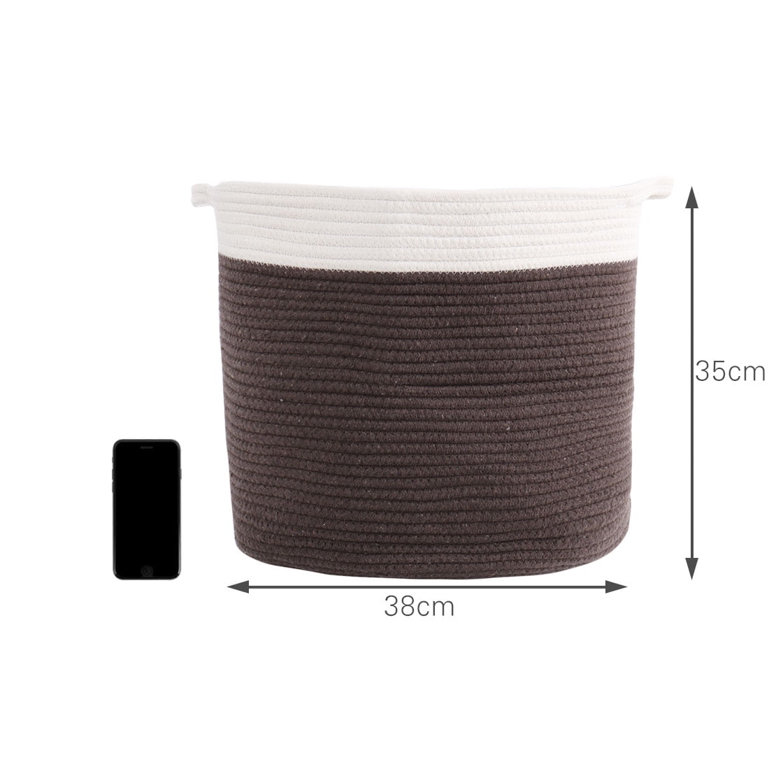 PiccoCasa Cotton Rope Storage Bin Basket Clothes Laundry Organizer(Navy  Blue,Cylindrical 2) - Walmart.com