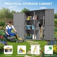 thumbnail image 7 of Aiho 55” Wide Outdoor Storage Shed with Lockable Double Doors - Weather-Resistant Garden Shed for Patio, Backyard & Lawn, Gray, 7 of 7