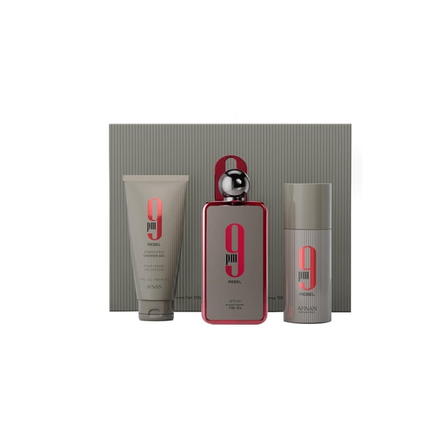 Set de Regalo de Perfume Afnan 9 PM Rebel 100ml EDP, 150ml