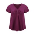 thumbnail image 4 of DARING DIVA Women's Plus Flutter Sleeve V Neck Blouse 3X Purple, 4 of 5