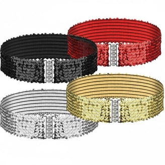 sequin belt for dress Wide Gold Belts: Choosing the Right 4 wide elastic sequin belt for dance (no buckles shengweiao Women's Sequin Faux Leather