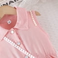 thumbnail image 6 of EnJoCho Girls Summer Dress Pearl Turn Down Collar Boho Beach Tank 𝖲undress Casual Smoc𝗄ed Tiere𝖽 Maxi Dresses 2-8 Years, 6 of 6