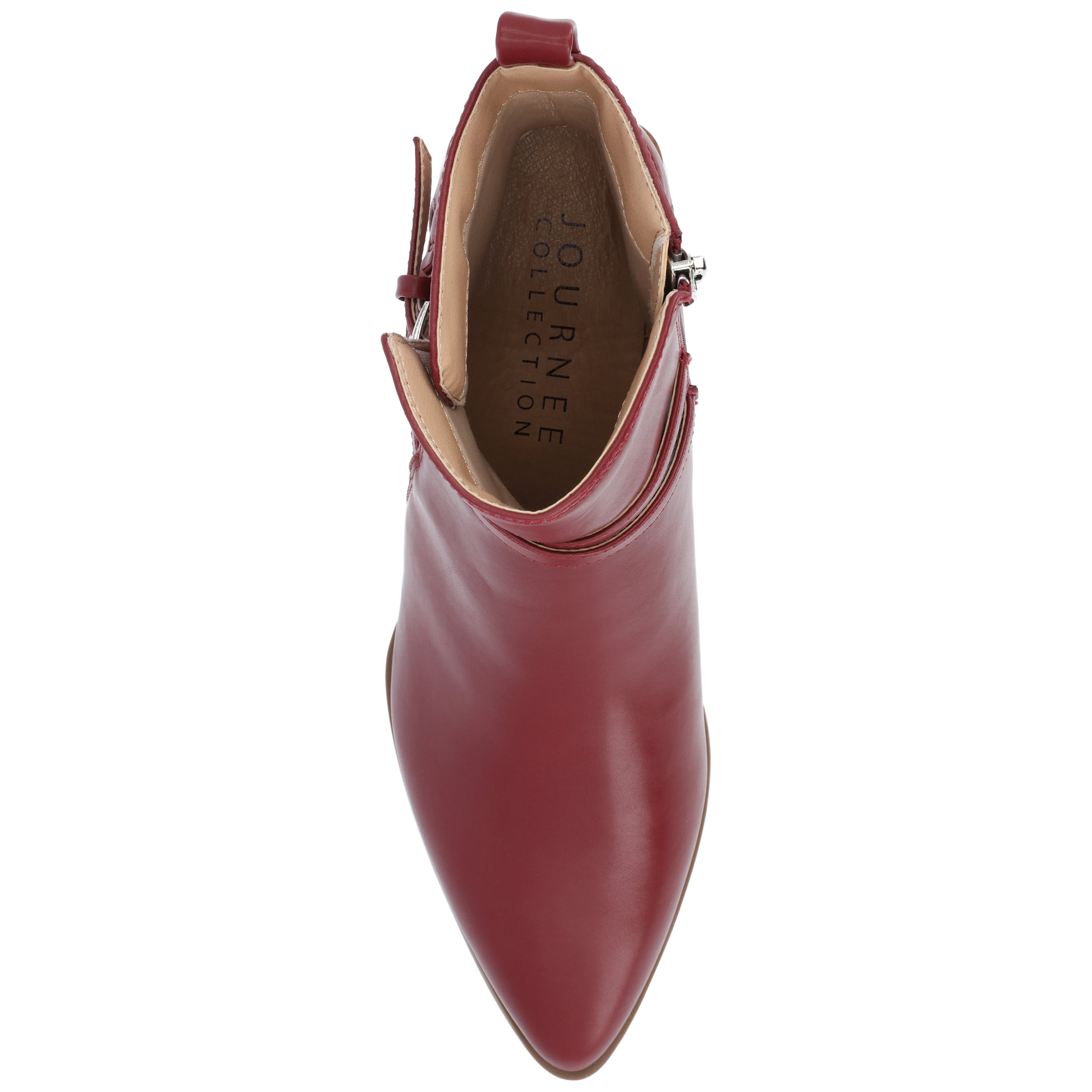 Journee Womens Estelle Stacked Heel Pointed Toe Booties, Widths Available