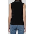 thumbnail image 2 of Anne Klein Women's Sleeveles V-Neck Triple Pleat Blouse Top Black Size S, 2 of 2