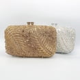 thumbnail image 3 of StyleSack Leaf-Shaped Crystal Clutch Bag for Women, Luxurious Evening Purse - Trendy Party Wedding Handheld Crossbody Bag, 3 of 9