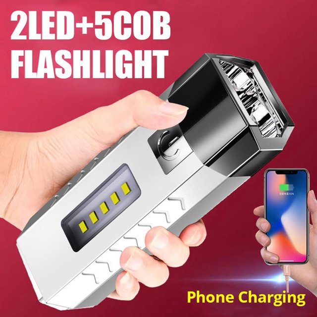 Linterna USB recargable COB LED antorcha 500lm portátil impermeable linterna Power Bank Likrtyny Para estrenar