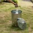 thumbnail image 3 of Gardenised Silver Outdoor Galvanized Metal Garden Incinerator Can, for Yard, Patio, and Backyard, 3 of 8