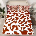 thumbnail image 2 of Homewish Farmhouse Cow Print Full Size Sheets 4-Piece for Teens,Rustic Animal Cattle Breathable Bed Sheets,Abstract Geometric Lightweight Sheet Sets,Breathable Home Decor, 2 of 7
