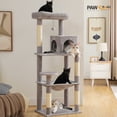 thumbnail image 3 of Pawz Road Cat Tree for Large Cats 56"Tall Cat Tower Condo with Scratching Post for Indoor Cats,Gray, 3 of 19