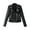 _1Black, variant on Women's Zipper Motorcycle Biker Faux PU Leather Jackets Cropped Bomber Jacket for Women with Pockets