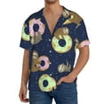 thumbnail image 3 of Sigee Sloth with Donuts Print Men's Shirts Casual Button Down Short Sleeve Summer Beach Shirt Hawaiian Vacation Shirts Tee Shirt-Small, 3 of 7