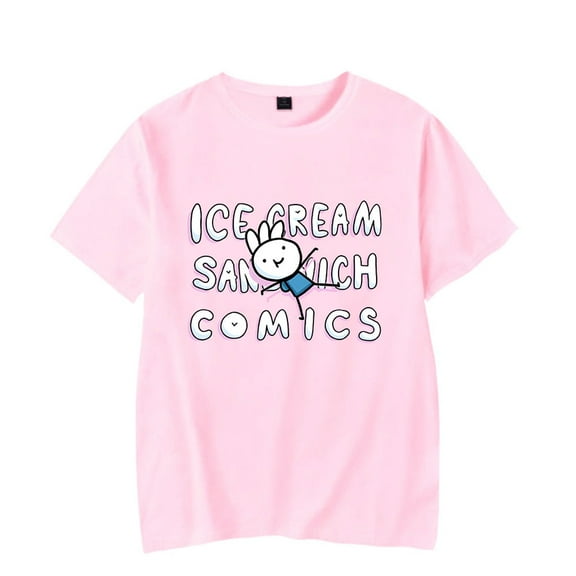 Ice Cream Sandwich Merch T-Shirt Comic Cute Logo T Shirts Short Sleeve Top Unisex Men Women Tee