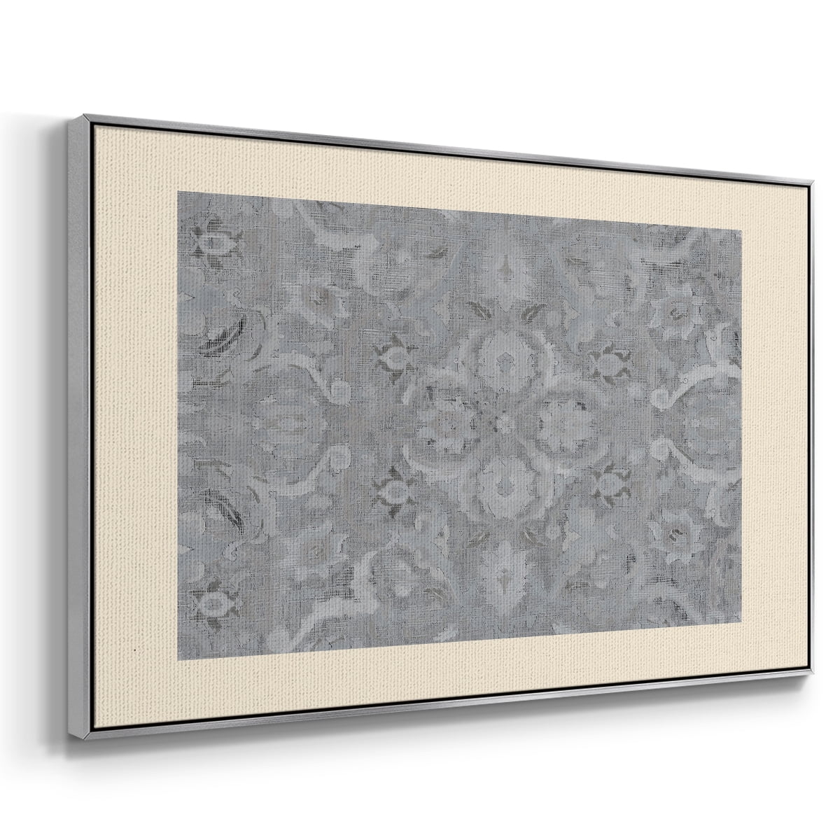 Vintage Abstract Print-I Framed in Silver Wood Gallery Wrapped Canvas 25 in. x 37 in.