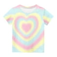 thumbnail image 4 of LckLvx Kids Short Sleeves T-Shirt Tie Dye Heart Graphic Valentine Tee Tops Casual Crewneck Shirts, 4 of 6