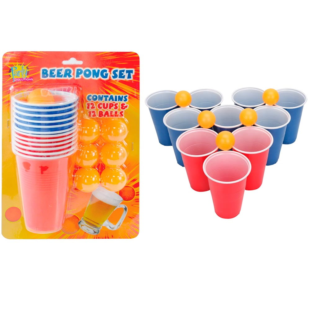 Beer Pong Set Drinking Game Party Cups Balls Drink Indoor Game Fun