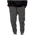 thumbnail image 2 of dzxyzu Men's Sweatpants with Pockets Fleece Tapered Joggers Drawstring Waist Athletic Trouser Gym Running Workout Track Pants, 2 of 7