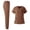 09# Brown, variant on Women's Scrub Top with Classic V-Neck & Yoga Jogger Pants Medical Nursing Uniform Set Black XL