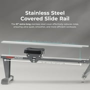 Sunny Health & Fitness MotionMax Foldable Magnetic Rowing Machine with Full Feathering Capability + Extra-Long 51” Rail w Smart Bluetooth & FREE SunnyFit® App- SF-RW522067